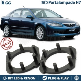 2 ADAPTORES del Retenedor Soporte Bombilla para MAZDA 6 GG | Montaje KIT LED H7, Xenon