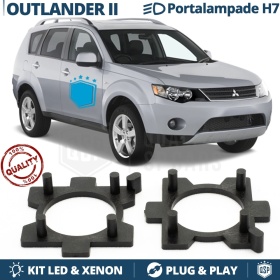 2 Adapters Bulbs Holder for LED KIT H7 Installation for MITSUBISHI OUTLANDER II (2007-2012)