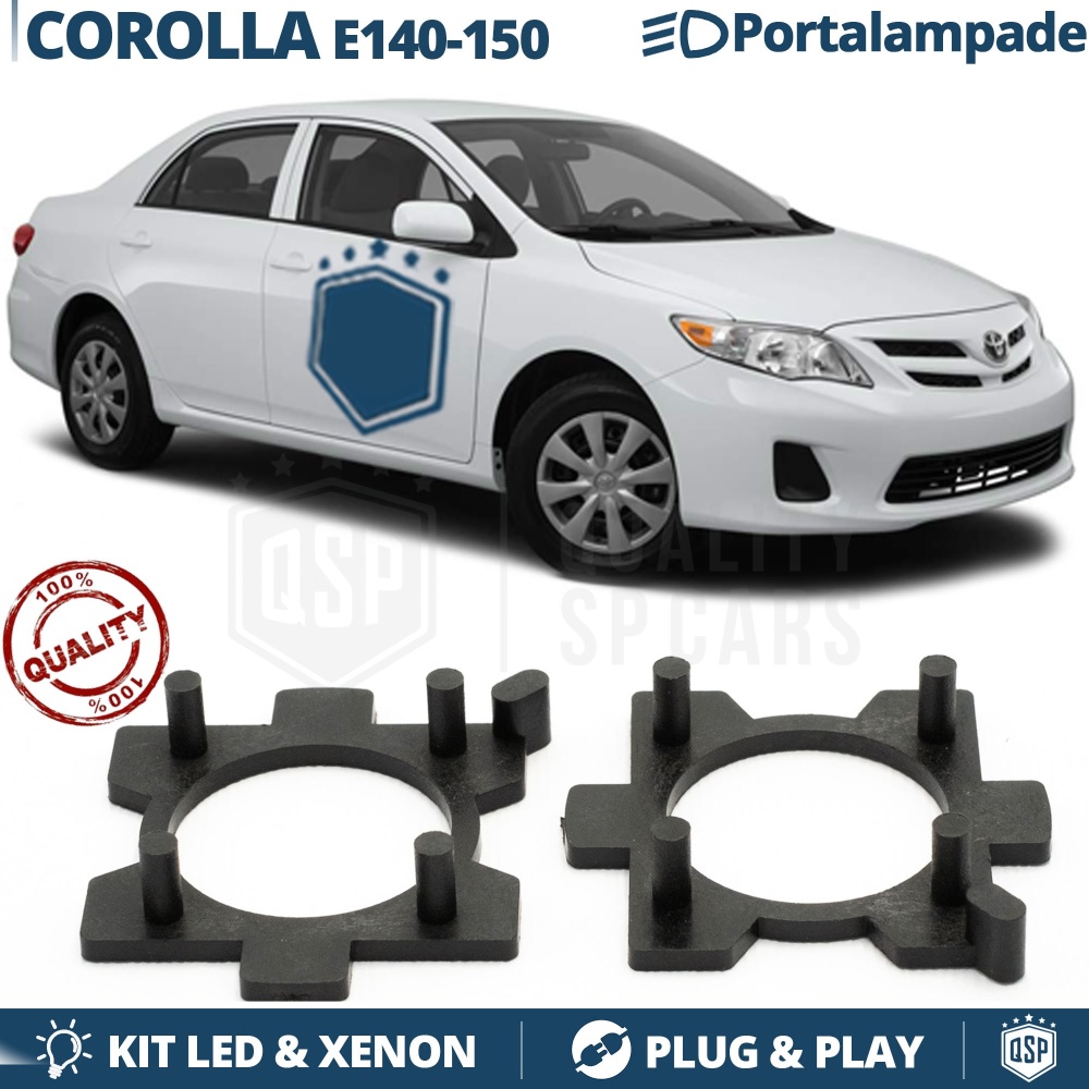 2X Adaptatores del Retenedor Soporte Bombilla para Montaje KIT LED H7 para TOYOTA COROLLA E140/E150 (2006-2013)