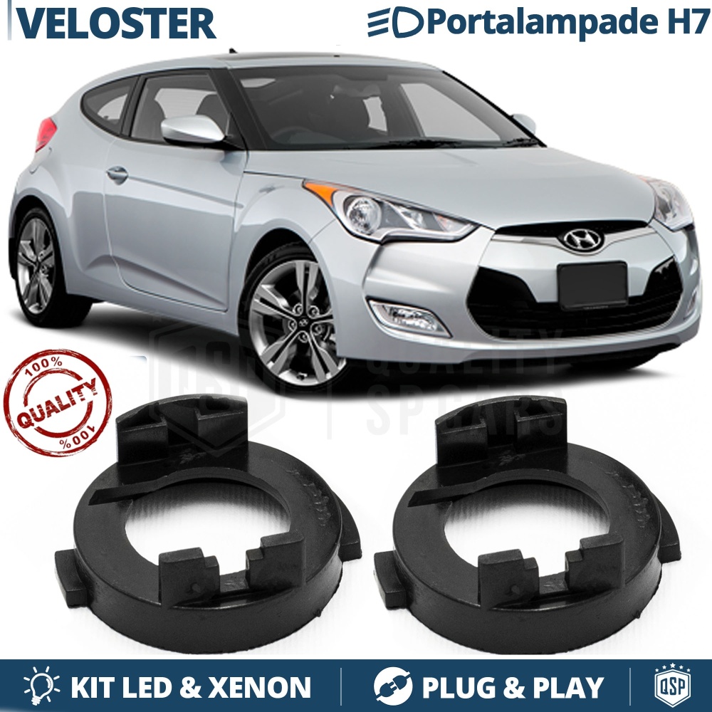 2X Adaptatores del Retenedor Soporte Bombilla para Montaje KIT LED H7 para HYUNDAI VELOSTER (2011-2018)