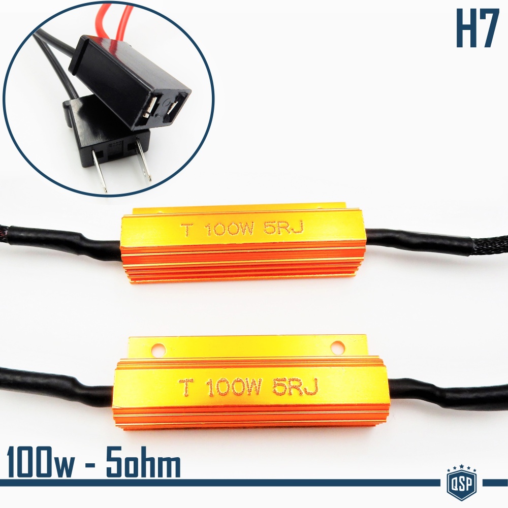 X2 Resistencias Canbus 100W-5 OHM para Led H7 Cancelador Error Decodificador Suplementario X2 Resistencias Canbus 100W-5 OHM para Led H7 Cancelador Error Decodificador Suplementario