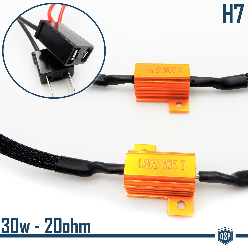 X2 Resistencias Canbus 30W-20 OHM para Led H7 Cancelador Error Decodificador Suplementario X2 Resistencias Canbus 30W-20 OHM para Led H7 Cancelador Error Decodificador Suplementario