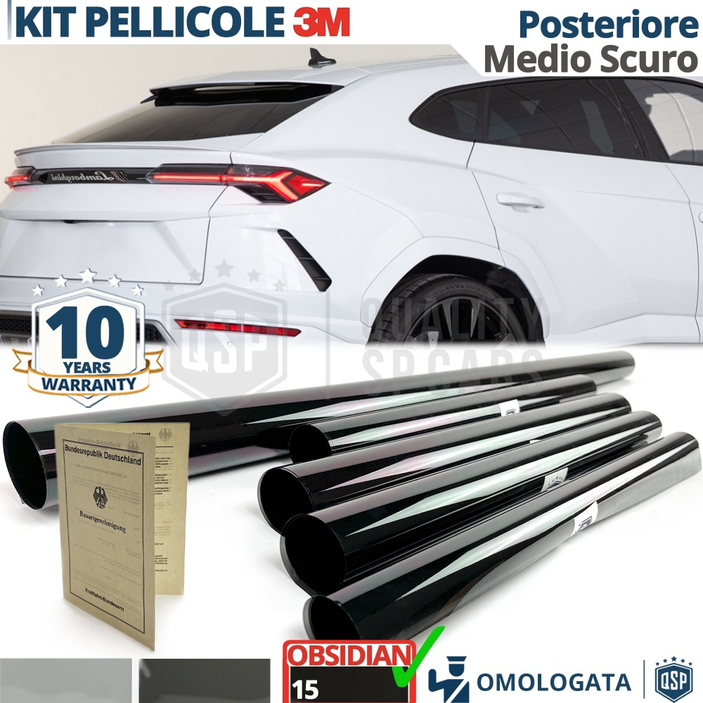 3M REAR Windows Tinting Film for Ford Kuga Approved | OBSIDIAN 15 MEDIUM DARK