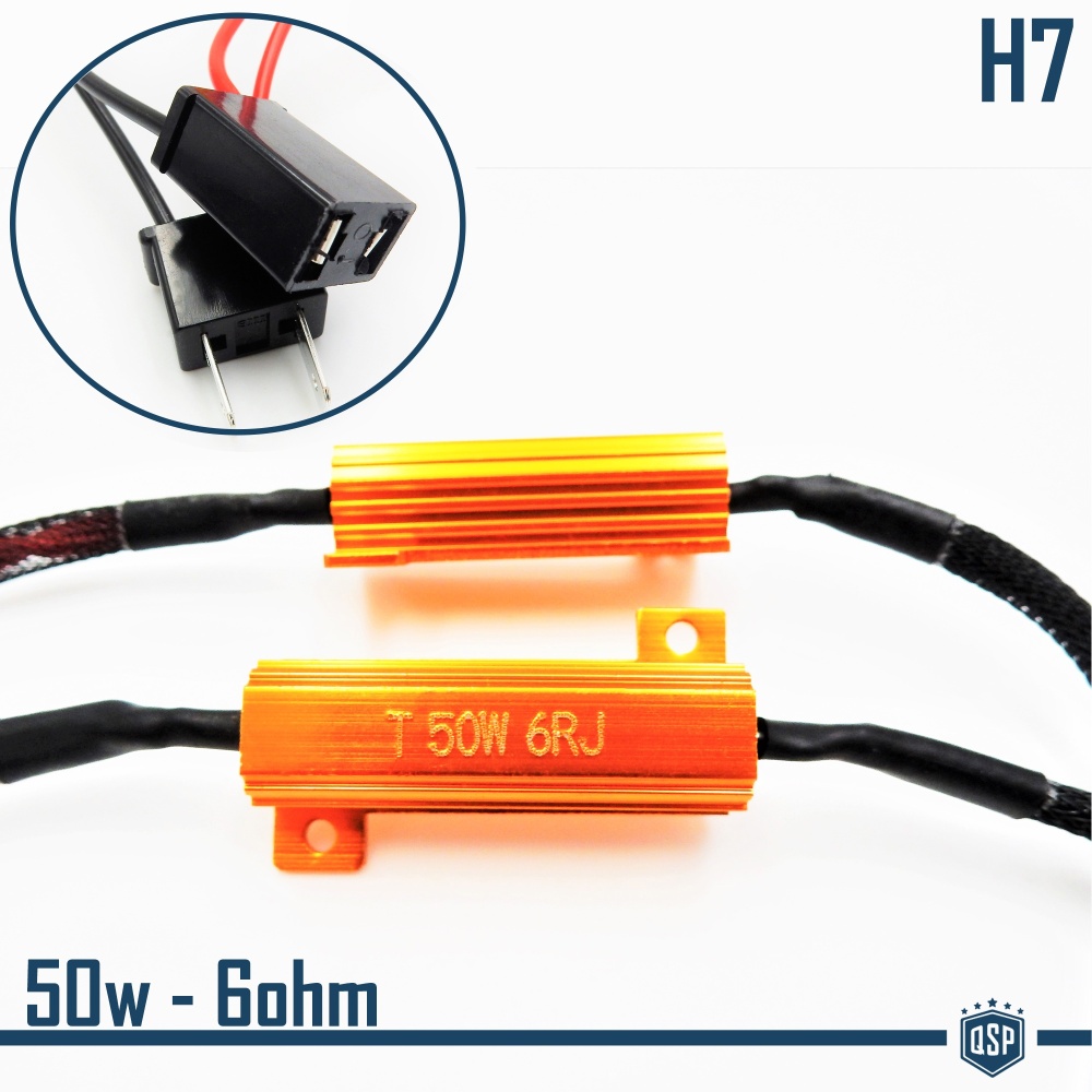 X2 Resistencias Canbus 50W-6 OHM para Led H7 Canceladores Error Decodificadores Suplementarios X2 Resistencias Canbus 50W-6 OHM para Led H7 Canceladores Error Decodificadores Suplementarios