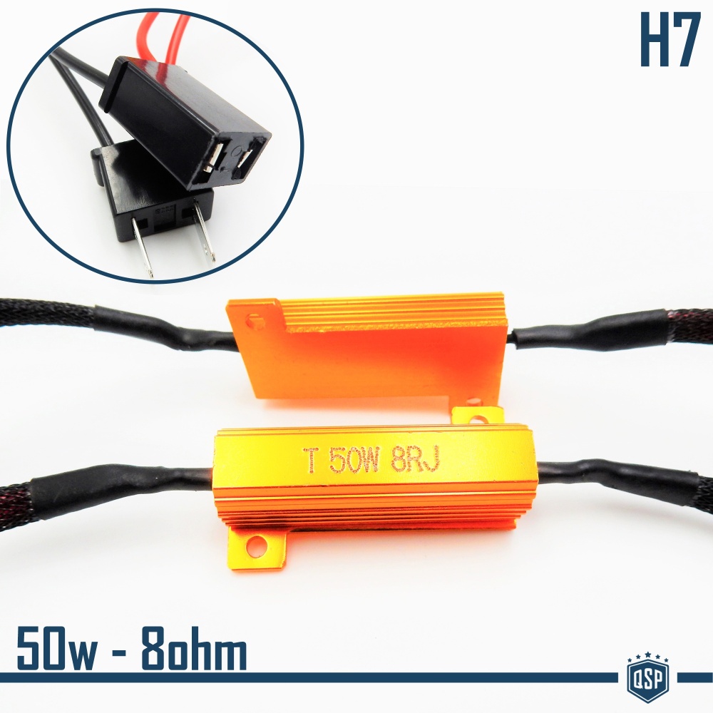 X2 Resistencias Canbus 50W-8 OHM para Led H7 Canceladores Error Decodificadores Suplementarios X2 Resistencias Canbus 50W-8 OHM para Led H7 Canceladores Error Decodificadores Suplementarios