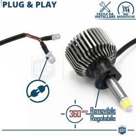 Kit LED H1 para FAROS LENTICULARES | Luz Potente 360° 12.000 Lúmenes | Conversión de HALÓGENA H1 a LED | CANbus, Plug & Play