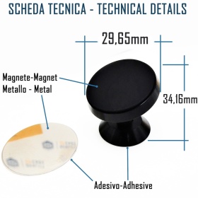 Soporte Magnético para Teléfono Móvil para Coche, Oficina, Tableta y Soporte Smartphone , Ajustable 180 ° en Acero Negro, Universal