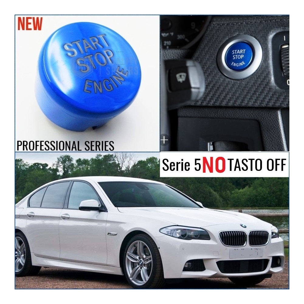 KEY ENGINE IGNITION BLUE BUTTON "START STOP ENGINE" IN ABS FOR BMW 5 SERIES F10/F11 Without OFF Button Anti-Scratches NO FOOTPRINT