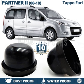 1 TAPPO MAGGIORATO FARI Anteriori per PEUGEOT PARTNER II (08-18) Coperchio ANTIPOLVERE Installazione KIT LED E XENON