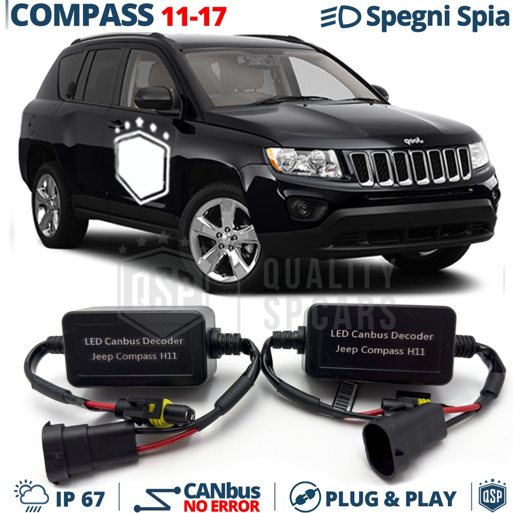 Decodificadores ANTI ERRORES Luces de Cruce JEEP COMPASS | Resistencias CANbus H11