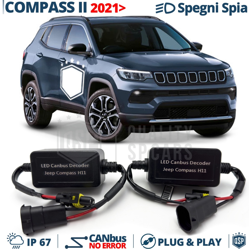 Decodificadores ANTI ERRORES Luces de Cruce JEEP COMPASS 2 desde 2021 | Resistencias CANbus H11