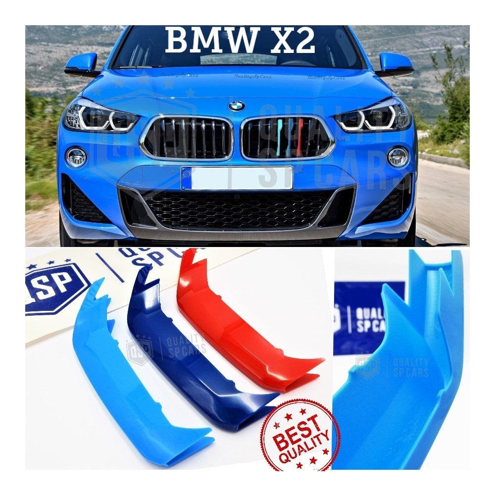 3x RIÑONES REJILLA en colores M Sport para BMW X2 (F39) 2017- CON 8 Bandas Verticales en ABS
