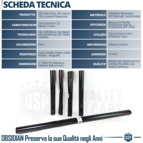 Película Tinte 3M Ventanas TRASERAS para Alfa 159 Aprobada | OBSIDIAN 25 MEDIO CLARO