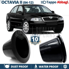 1 TAPPO MAGGIORATO FARI Abbaglianti per SKODA OCTAVIA II (04-12) Coperchio ANTIPOLVERE Installazione KIT LED E XENON