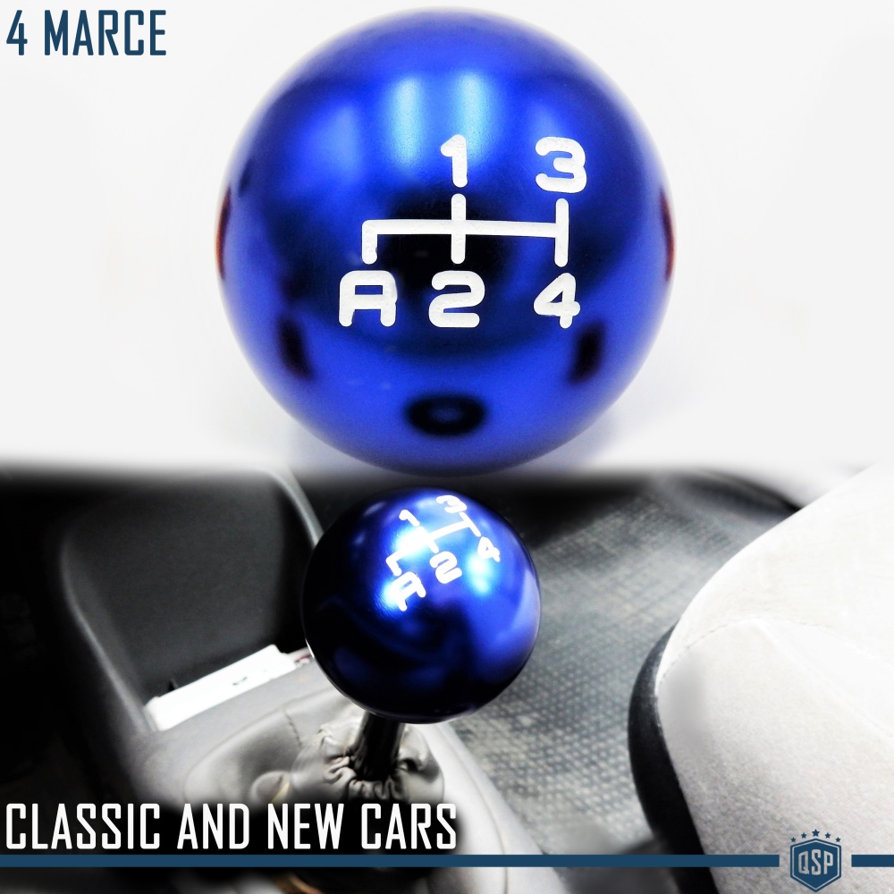 Universal BLUE 4 Speed Gear Shift KNOB FOR LAND CRUISER BJ - J (55-90) in Anodized Stainless Steel