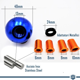 Pomo Palanca de Cambio 4 VELOCIDADES AZUL PARA VW GOLF I (74-83) en Acero Inoxidable Anotizado
