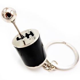 Llavero Coche Movimiento real PALANCA DE CAMBIO Negro en metal IDEA REGALO