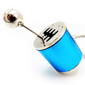 Llavero Coche Movimiento real PALANCA DE CAMBIO Azul en metal IDEA REGALO