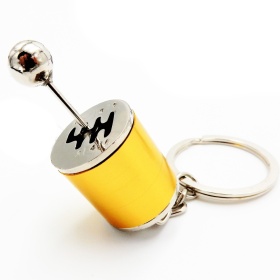 Llavero Coche Movimiento real PALANCA DE CAMBIO Dorado en metal IDEA REGALO
