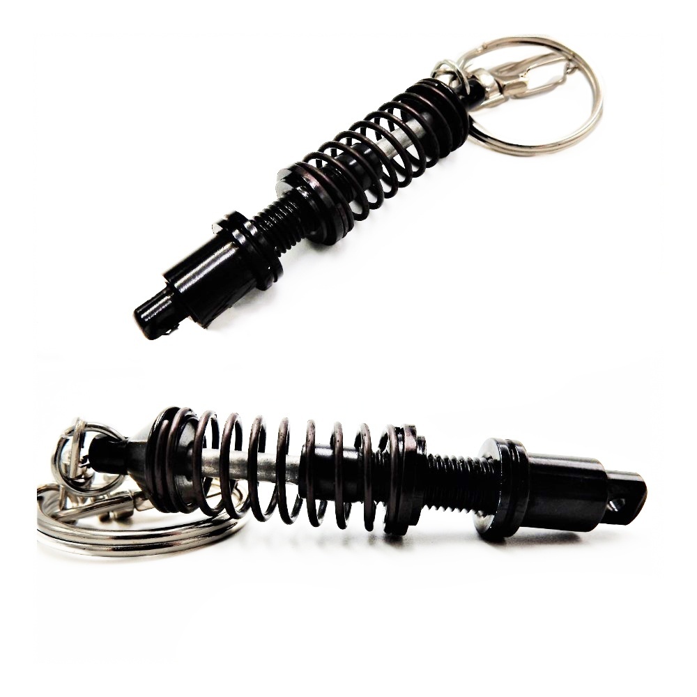 Llavero Coche Movimiento real Resorte de Amortiguador Negro en metal IDEA REGALO Llavero Coche Movimiento real Resorte de Amortiguador Negro en metal IDEA REGALO