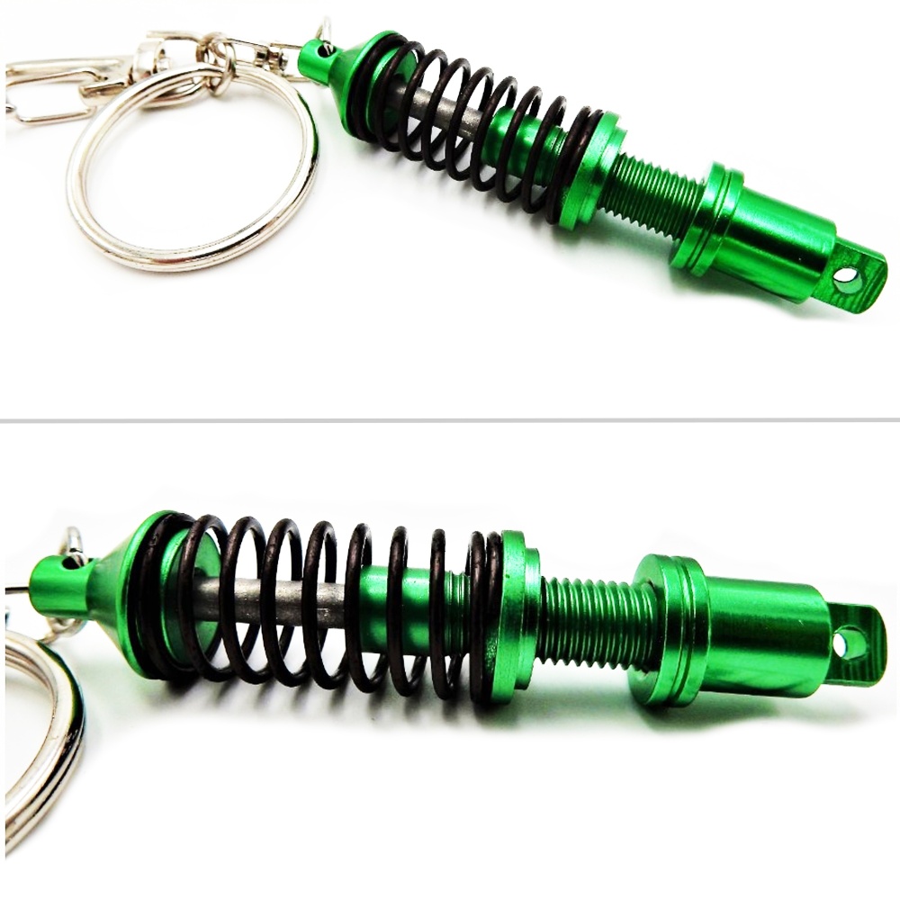 Llavero Coche Movimiento real Resorte de Amortiguador Verde en metal IDEA REGALO Llavero Coche Movimiento real Resorte de Amortiguador Verde en metal IDEA REGALO