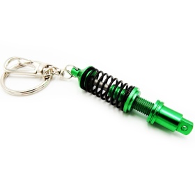 Llavero Coche Movimiento real Resorte de Amortiguador Verde en metal IDEA REGALO