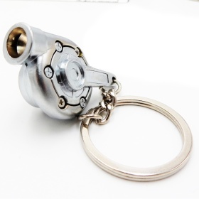 Llavero Coche Movimiento real TURBINA A HELICE Plata en metal IDEA REGALO