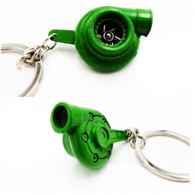 Llavero Coche Movimiento real TURBINA A HELICE Verde en metal IDEA REGALO