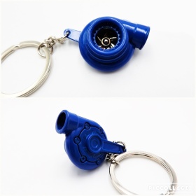 Llavero Coche Movimiento real TURBINA A HELICE Azul en metal IDEA REGALO