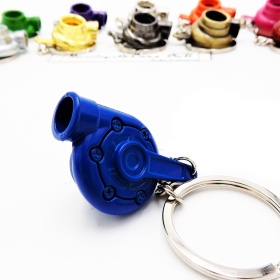 Llavero Coche Movimiento real TURBINA A HELICE Azul en metal IDEA REGALO