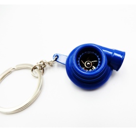 Llavero Coche Movimiento real TURBINA A HELICE Azul en metal IDEA REGALO