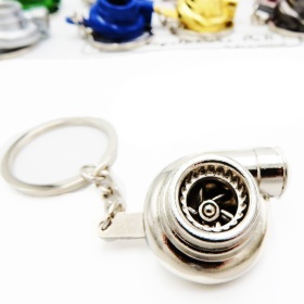 Llavero Coche Movimiento real TURBINA A HELICE Cromado en metal IDEA REGALO