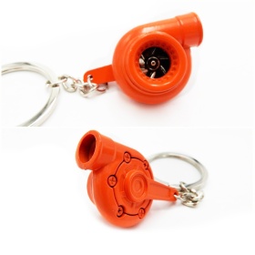 Llavero Coche Movimiento real TURBINA A HELICE Naranja en metal IDEA REGALO