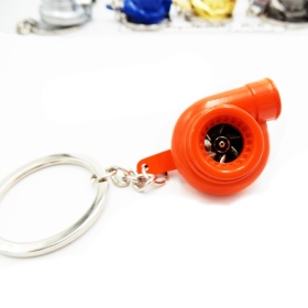 Llavero Coche Movimiento real TURBINA A HELICE Naranja en metal IDEA REGALO