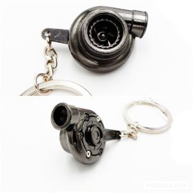 Llavero Coche Movimiento real TURBINA A HELICE Gris Bélico en metal IDEA REGALO