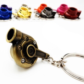 Llavero Coche Movimiento real TURBINA A HELICE Bronce en metal IDEA REGALO