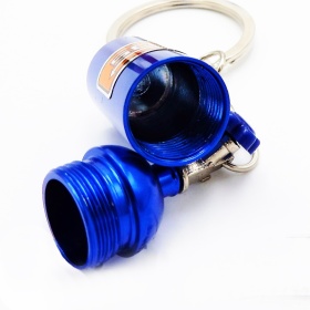 NOS Nitro Cylinder STORAGE Car Keyring Pill Box Hide Precious Blue Metal GIFT IDEA