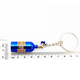 NOS Nitro Cylinder STORAGE Car Keyring Pill Box Hide Precious Blue Metal GIFT IDEA
