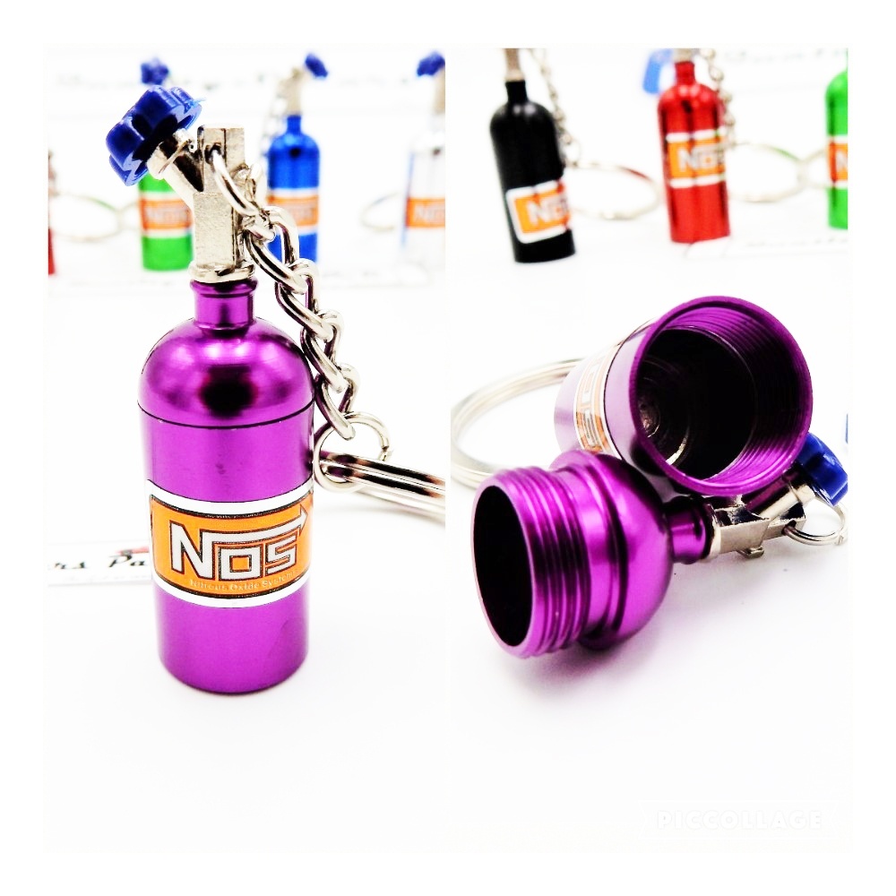 NOS Nitro Cylinder STORAGE Car Keyring Pill Box Hide Precious Purple Metal GIFT IDEA