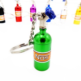 NOS Nitro Cylinder STORAGE Car Keyring Pill Box Hide Precious Green Metal GIFT IDEA