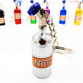 NOS Nitro Cylinder STORAGE Car Keyring Pill Box Hide Precious Silver Metal GIFT IDEA