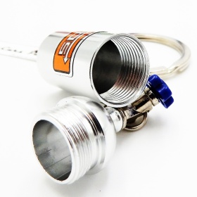 NOS Nitro Cylinder STORAGE Car Keyring Pill Box Hide Precious Silver Metal GIFT IDEA