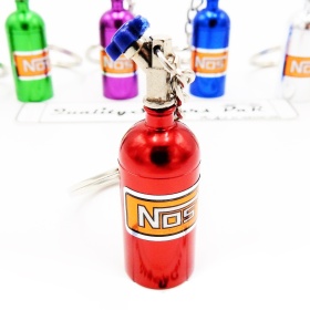 NOS Nitro Cylinder STORAGE Car Keyring Pill Box Hide Precious Red Metal GIFT IDEA
