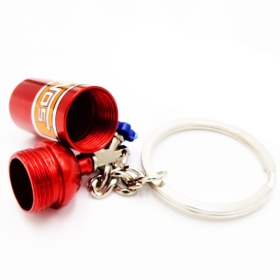 NOS Nitro Cylinder STORAGE Car Keyring Pill Box Hide Precious Red Metal GIFT IDEA
