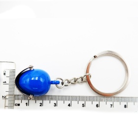 Keychain Motorcycle Scooter Full Face Helmet with Openable Visor, Blue Metal, GIFT IDEA