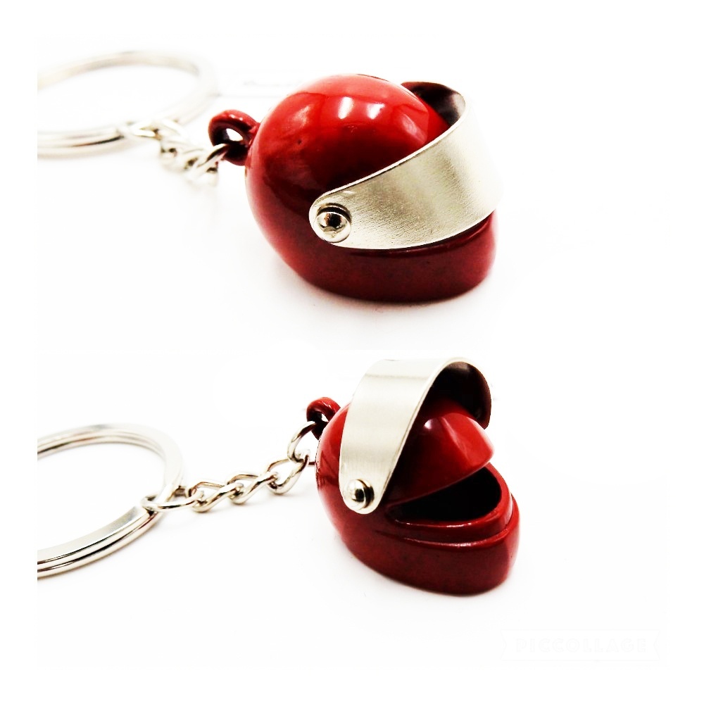 Keychain Motorcycle Scooter Full Face Helmet with Openable Visor, Red Metal, GIFT IDEA Keychain Motorcycle Scooter Full Face Helmet with Openable Visor, Red Metal, GIFT IDEA