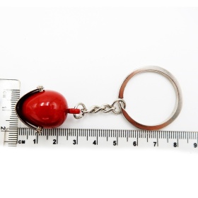 Keychain Motorcycle Scooter Full Face Helmet with Openable Visor, Red Metal, GIFT IDEA