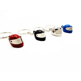 Keychain Motorcycle Scooter Full Face Helmet with Openable Visor, Red Metal, GIFT IDEA