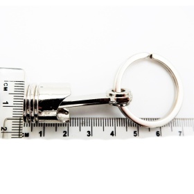 Car Keychain ENGINE PISTON Real Movement Chromed in Metal Keyring GIFT IDEA