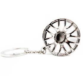Llavero para Coche RUEDA DE ALEACIÓN CROMADA en Metal IDEA DE REGALO